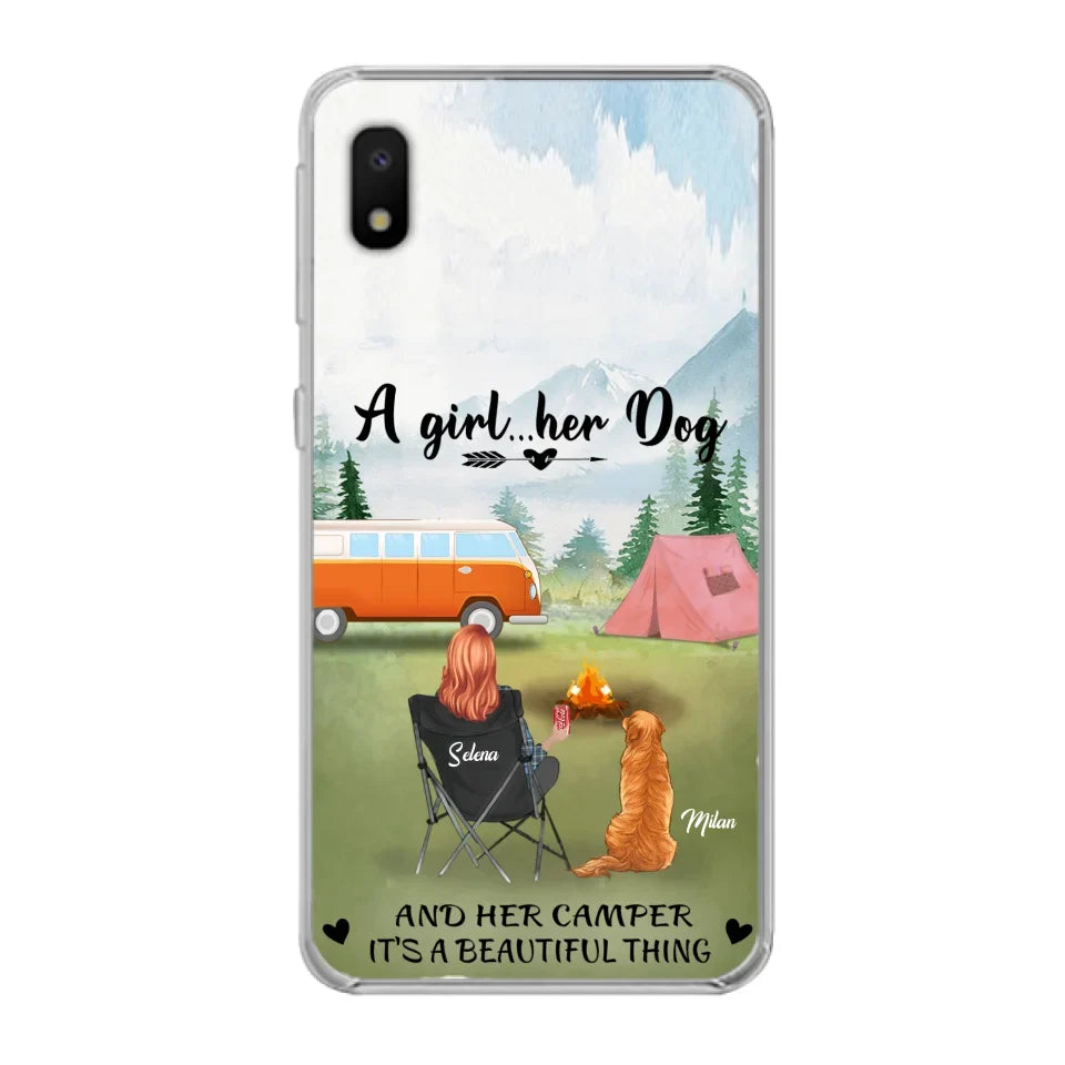 Custom Personalized Dog Mom Camping Phone Case - Mom With Upto 4 Dogs - Best Gift For Dog Lovers - For iPhone And Samsung Phone Case