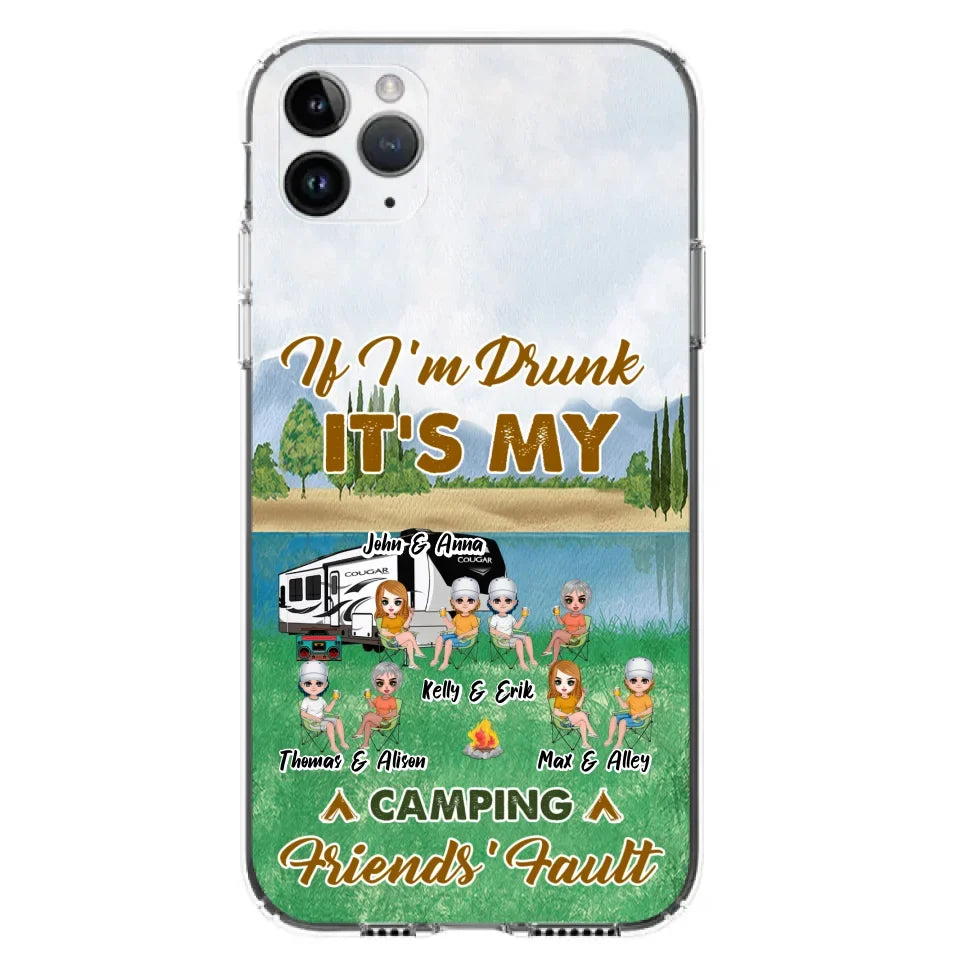Custom Personalized Camping Friends Phone Case - Upto 8 People - Gift Idea For Camping Lover - Case For iPhone And Samsung