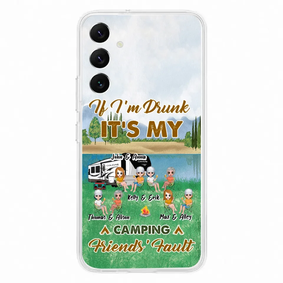Custom Personalized Camping Friends Phone Case - Upto 8 People - Gift Idea For Camping Lover - Case For iPhone And Samsung