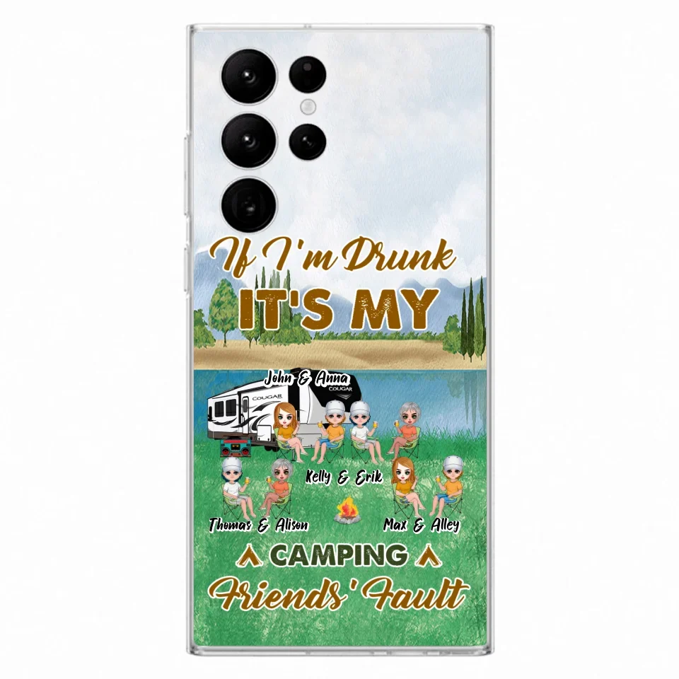 Custom Personalized Camping Friends Phone Case - Upto 8 People - Gift Idea For Camping Lover - Case For iPhone And Samsung