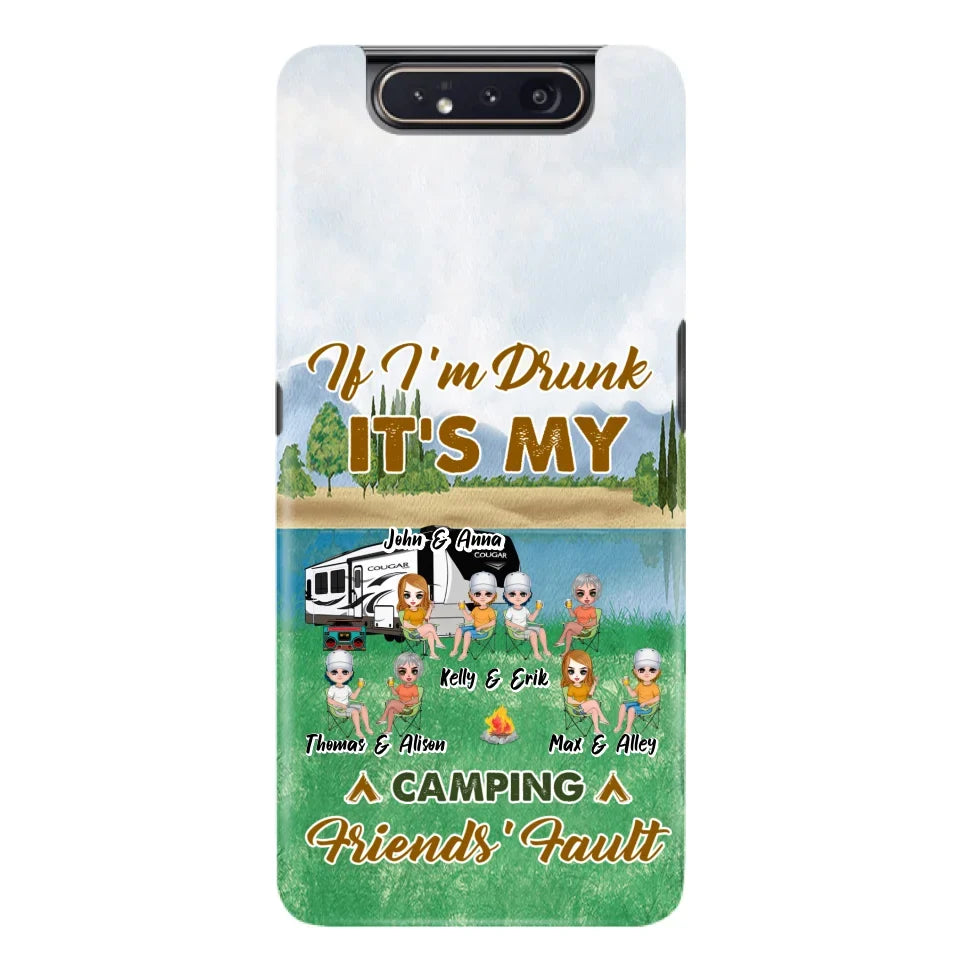 Custom Personalized Camping Friends Phone Case - Upto 8 People - Gift Idea For Camping Lover - Case For iPhone And Samsung