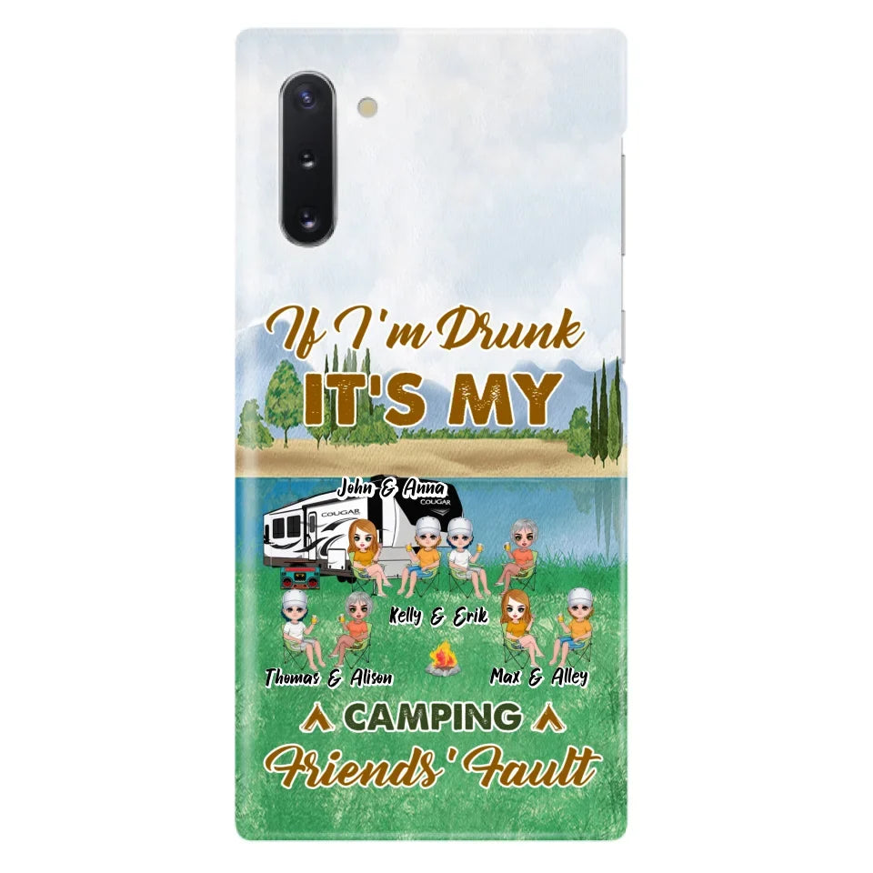 Custom Personalized Camping Friends Phone Case - Upto 8 People - Gift Idea For Camping Lover - Case For iPhone And Samsung