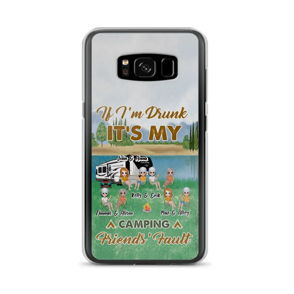 Custom Personalized Camping Friends Phone Case - Upto 8 People - Gift Idea For Camping Lover - Case For iPhone And Samsung