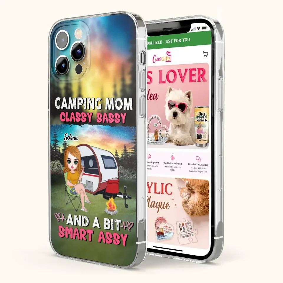 Custom Personalized Camping Mom Phone Case - Gift Idea For Camping Lover/ Mother's Day - Camping Mom Classy Sassy And A Bit Smart Assy - Case For iPhone And Samsung