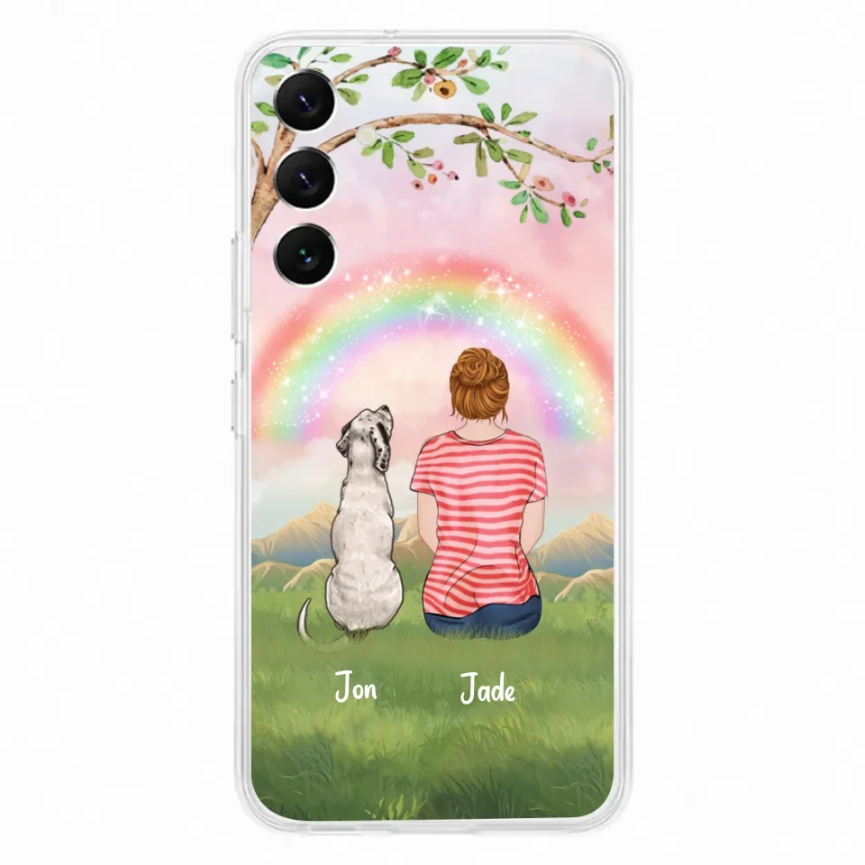Custom Personalized Dog Mom/Dog Dad Phone Case - Man/Woman/Couple With Upto 4 Dogs - Best Gift Idea For Dog Lovers - Case For iPhone, Samsung and Xiaomi
