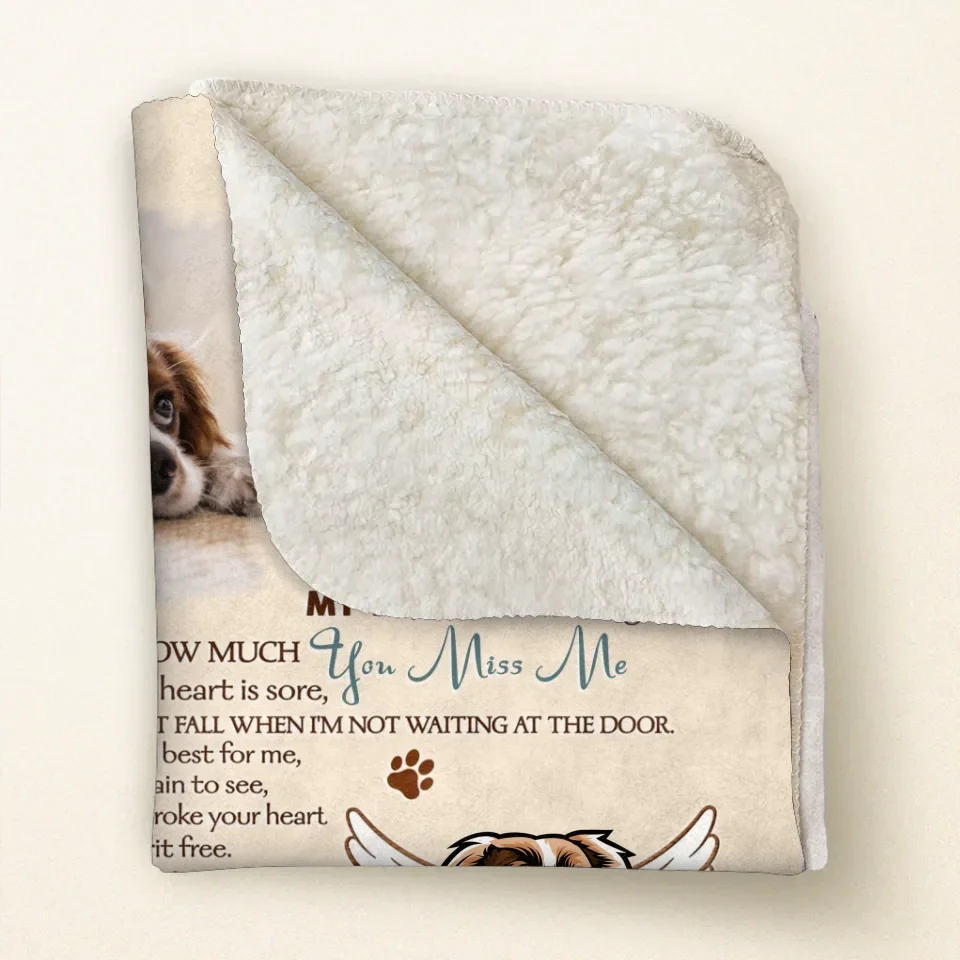 Personalized Memorial Quilt/Fleece Throw Blanket - Memorial Gift Idea For Dog Lover - Waiting At The Door