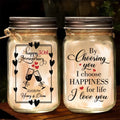 Personalized Couple Mason Jar Light - Anniversary Gift Idea For Couple - By Choosing You I Choose Happiness For Life