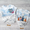 Personalized Memorial Pets AOP T-shirt - Couple/Adult With Up to 3 Pets - Memorial Gift For Dog/Cat Lover