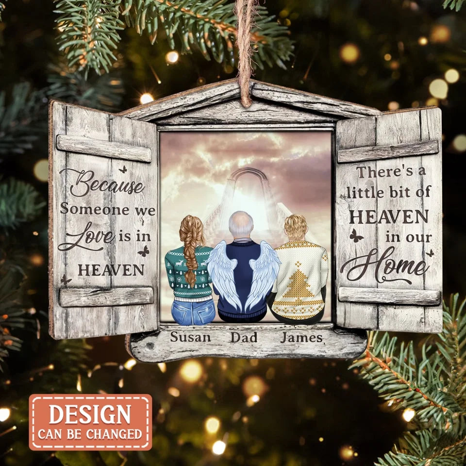 Personalized Memorial Wooden Ornament - Memorial Gift Idea For Christmas - I Know Heaven Is A Beautiful Place