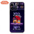 Custom Personalized Witch Phone Case - Upto 6 Cats/Dogs - Halloween Gift Idea For Cat/Dog Lovers/Friends - Case for iPhone/Samsung