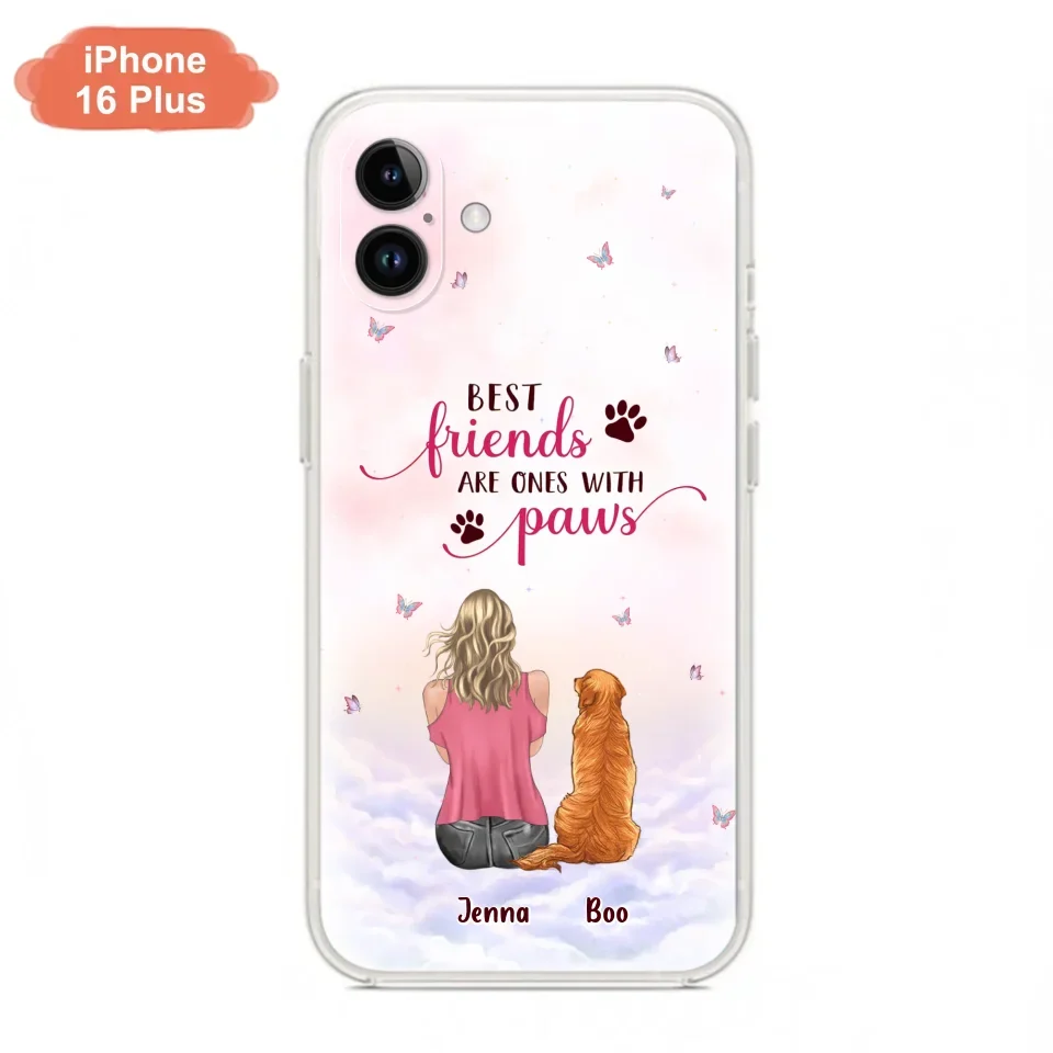Custom Personalized Dog Mom Phone Case - Upto 5 Dogs - Mother's Day Gift Idea For Dog Lovers - Best Friends Are Ones With Paws - Case for iPhone/Samsung