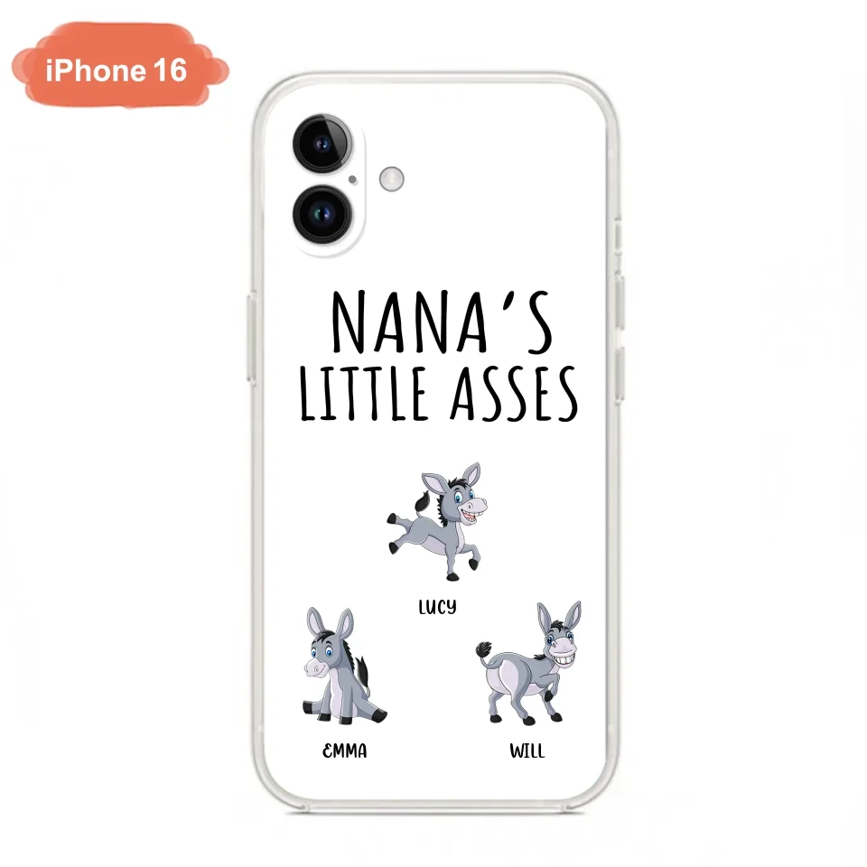 Custom Personalized Donkeys Phone Case - Gift Idea For Family/ Grandma/ Papa - Upto 12 Donkeys - Case For iPhone/ Samsung - Boss's Pain In The Asses