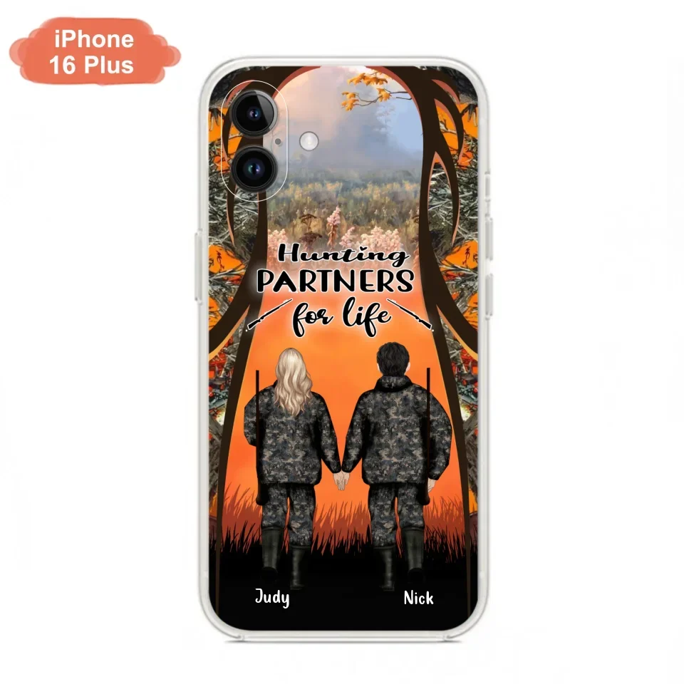 Custom Personalized Hunting Phone Case - Gift Idea For Couple/Hunting Lovers - Hunting Partners For Life - Case for iPhone/Samsung