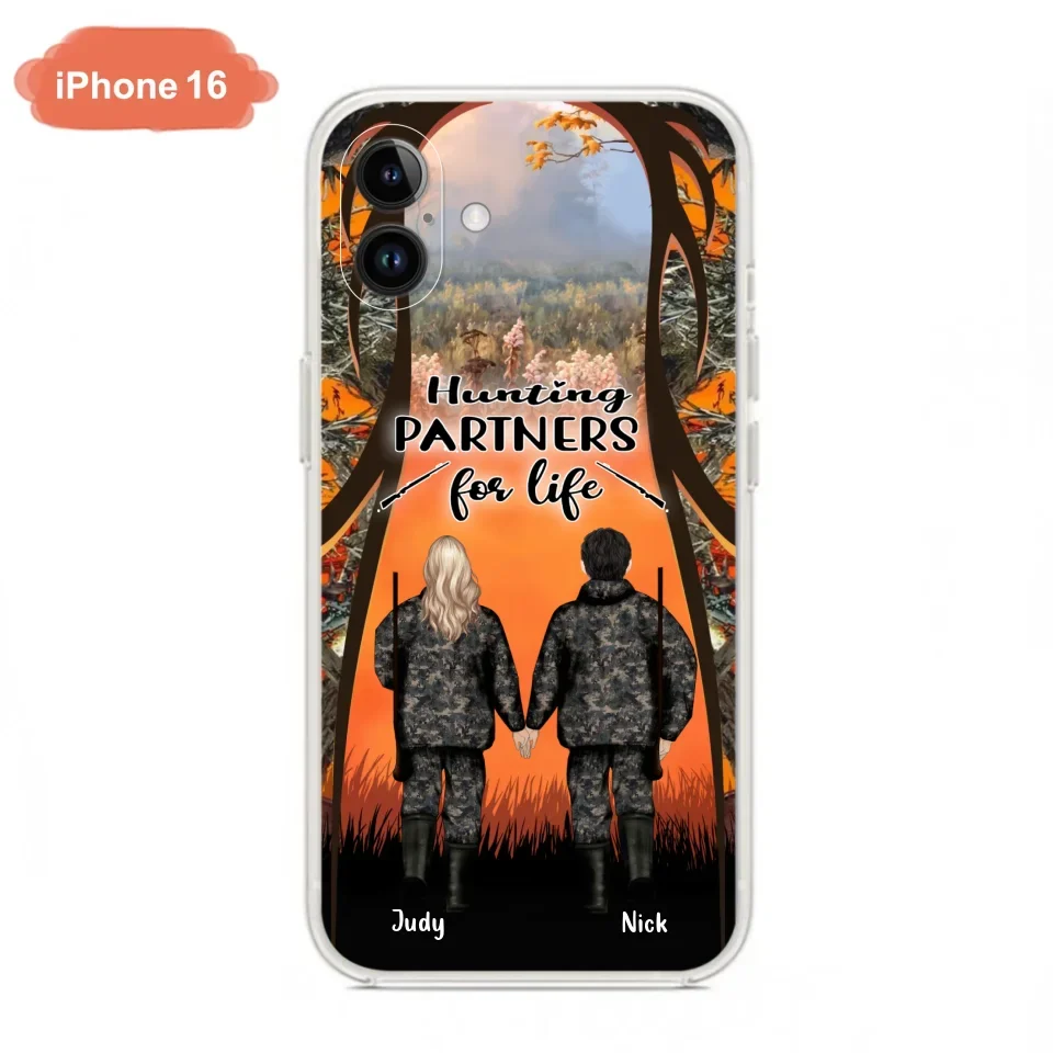 Custom Personalized Hunting Phone Case - Gift Idea For Couple/Hunting Lovers - Hunting Partners For Life - Case for iPhone/Samsung