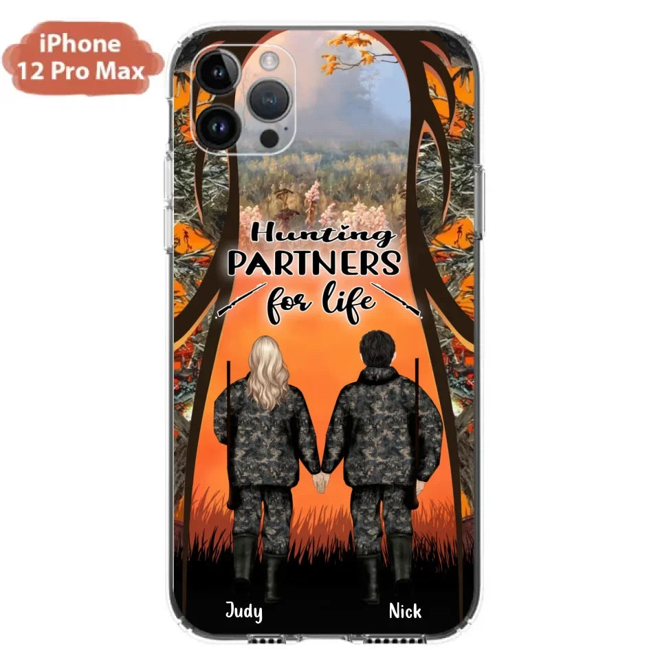 Custom Personalized Hunting Phone Case - Gift Idea For Couple/Hunting Lovers - Hunting Partners For Life - Case for iPhone/Samsung