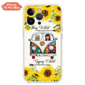 Personalized Hippie Girl Phone Case - Girl with up to 3 Pets - Phone case for iPhone, Samsung and Xiaomi