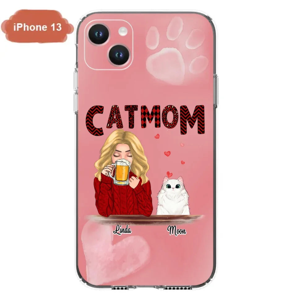 Custom Personalized Pet Mom Phone Case - Best Gift Idea For Pet Lovers With Upto 4 Pets - Case For iPhone, Samsung and Xiaomi