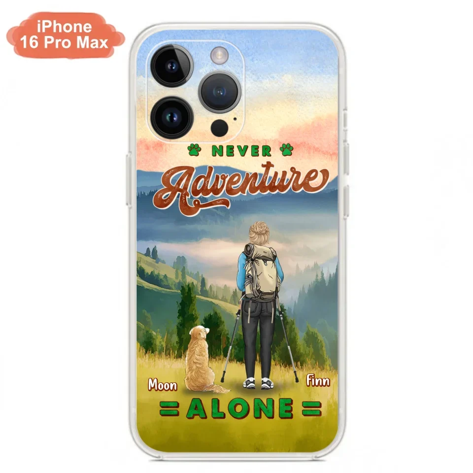 Custom Personalized Solo Hiking With Dogs Phone Case - Woman/Man With Upto 4 Dogs - Gift Idea For Hiking Lovers - Cases For iPhone and Samsung