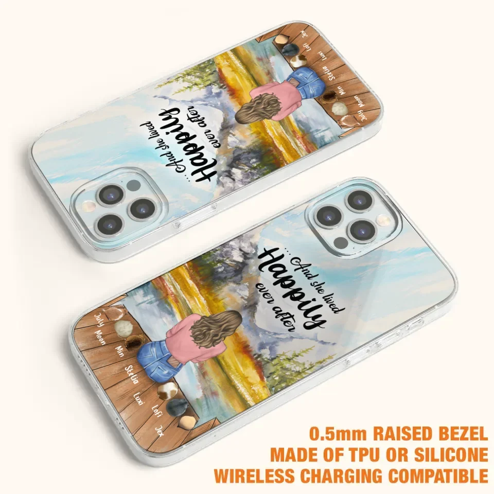 Personalized Dog Mom Phone Case - Up to 4 Dogs - And She Lived Happily Ever After