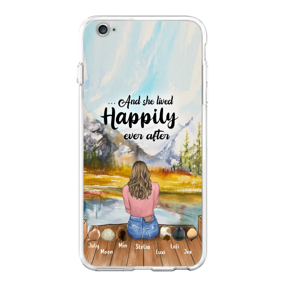 Personalized Dog Mom Phone Case - Up to 4 Dogs - And She Lived Happily Ever After
