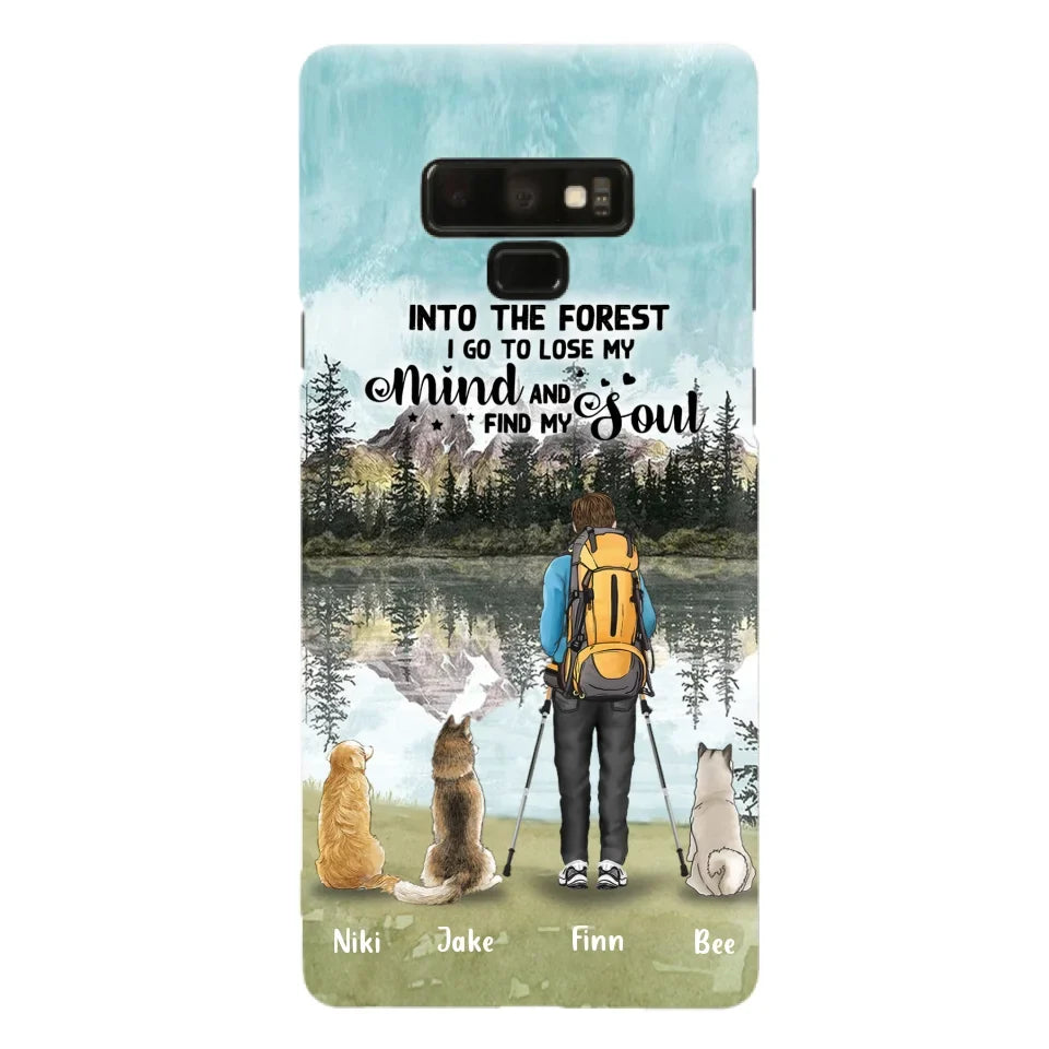 Personalized Solo Hiking With Dogs Phone Case - Woman/Man With Up to 3 Pets - Case For iPhone and Samsung - Q67GXN