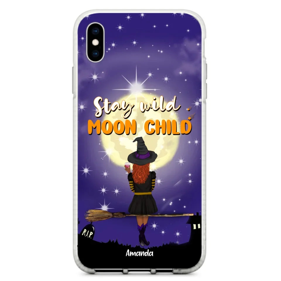 Custom Personalized Witchy Phone Case - Up to 3 Pets- Stay Wild Moon Child - Phone Case For iPhone, Samsung - OCEL9Z