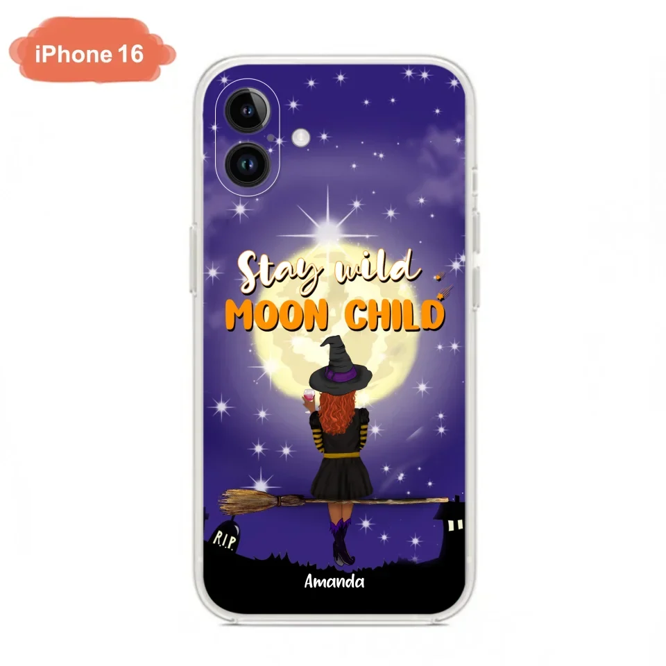 Custom Personalized Witchy Phone Case - Up to 3 Pets- Stay Wild Moon Child - Phone Case For iPhone, Samsung - OCEL9Z