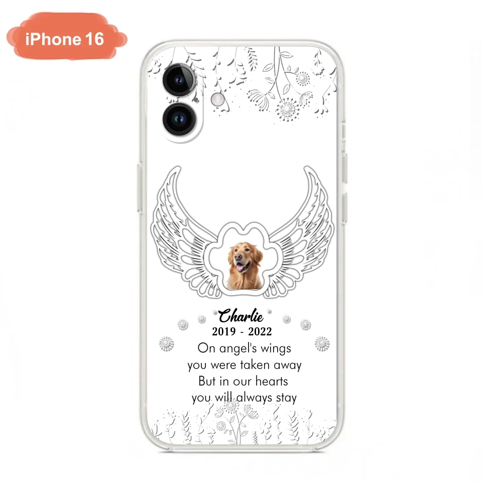Personalized Pet Phone Case - Upload Photo -Memorial Gift Idea for Dog/Cat Lovers - In Our Hearts You Will Always Stay - Case for iPhone/Samsung
