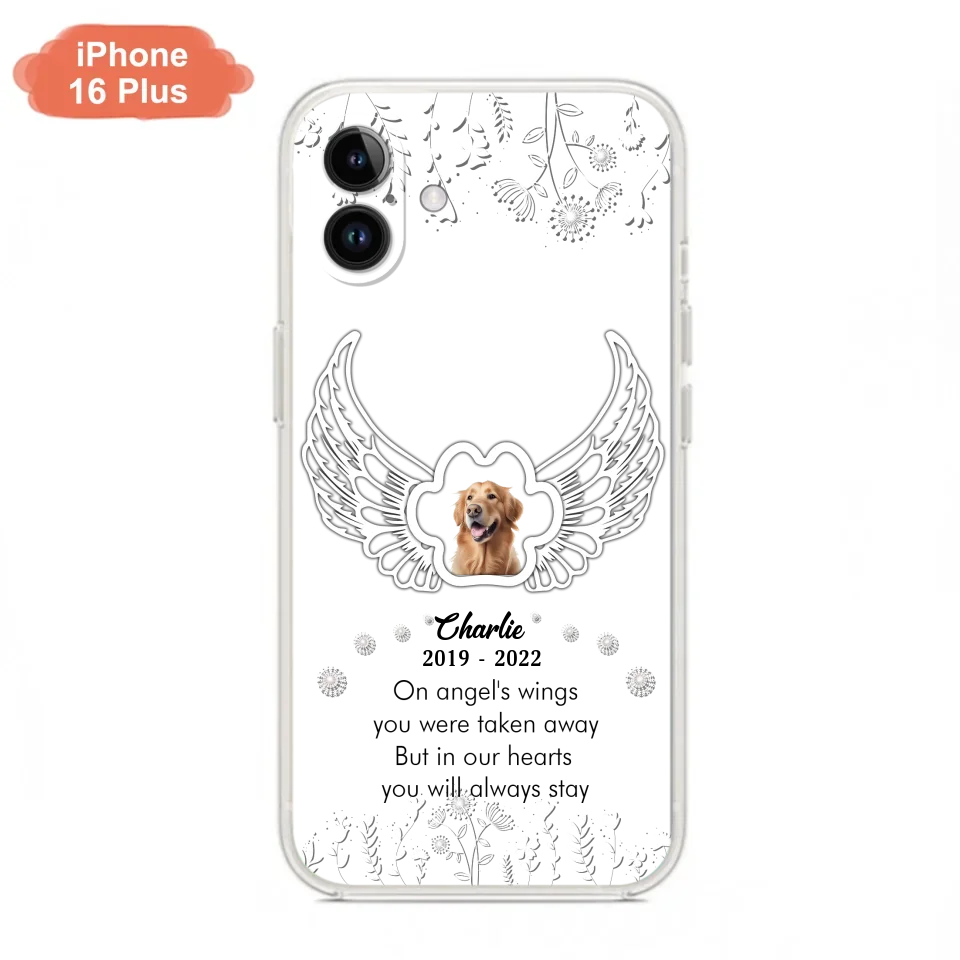 Personalized Pet Phone Case - Upload Photo -Memorial Gift Idea for Dog/Cat Lovers - In Our Hearts You Will Always Stay - Case for iPhone/Samsung