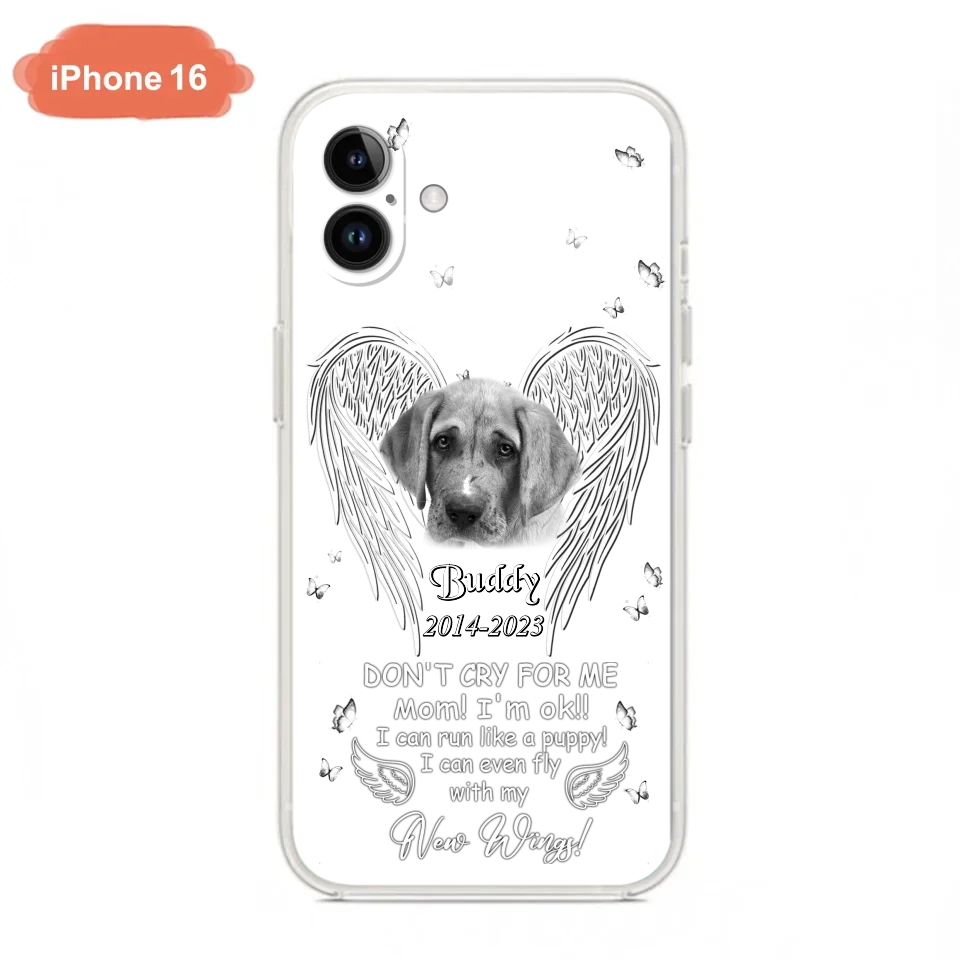 Custom Personalized Memorial Photo Phone Case - Memorial Gift Idea for Christmas - Don't Cry For Me Mom/Dad - Case For iPhone/Samsung