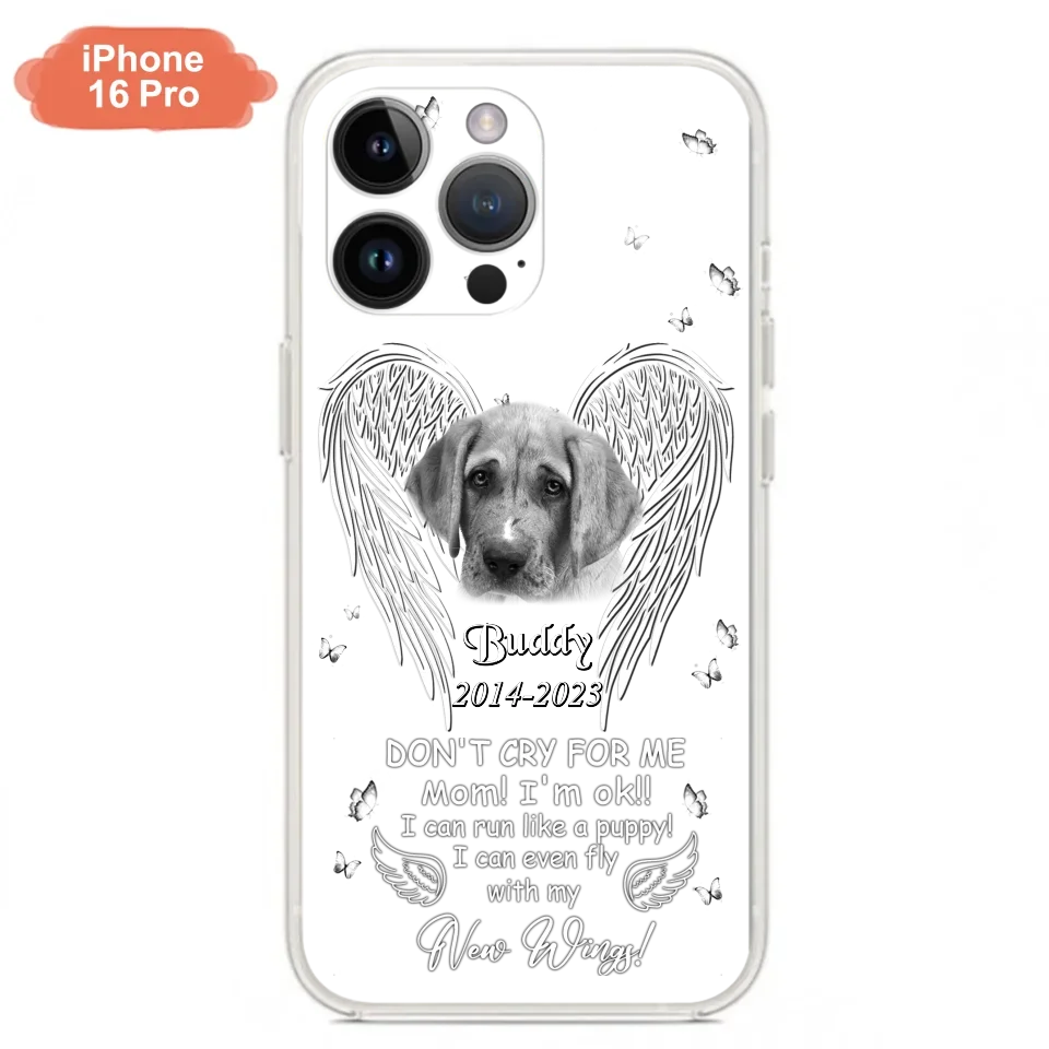 Custom Personalized Memorial Photo Phone Case - Memorial Gift Idea for Christmas - Don't Cry For Me Mom/Dad - Case For iPhone/Samsung