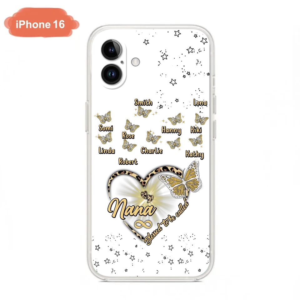 Custom Personalized Grandma Phone Case - Christmas Gift Idea For Grandma - Up to 10 Kids - Case For iPhone/Samsung  - Blessed To Be Called Nana
