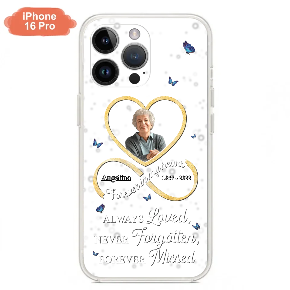 Custom Personalized Memorial Wing Heart Phone Case - Memorial Gift Idea For Family - Case For iPhone/Samsung - Always Loved Never Forgotten Forever Missed