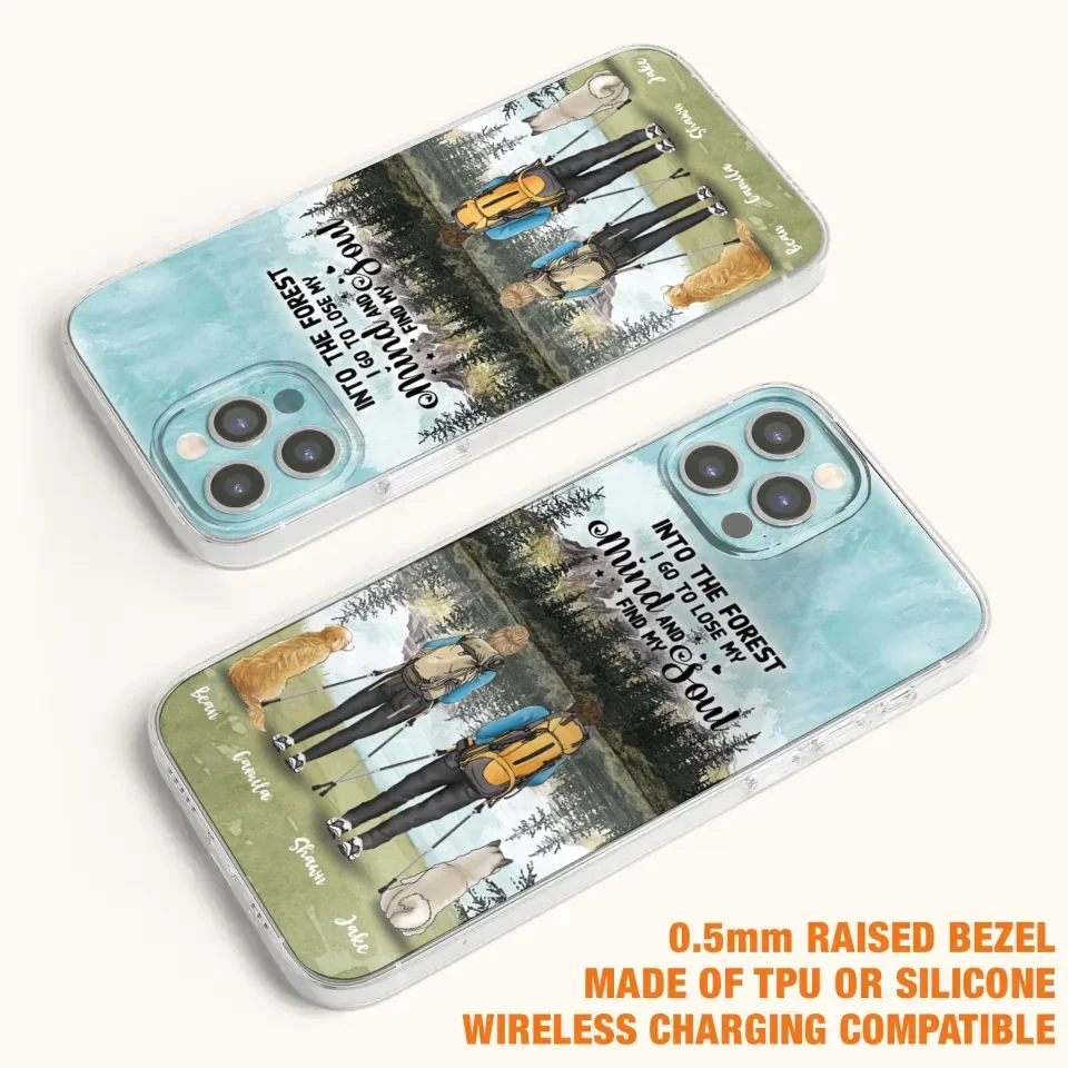 Custom Personalized Hiking Couple With Dogs Phone Case - Couple With Upto 2 Pets - Case For iPhone and Samsung - Q67GXN