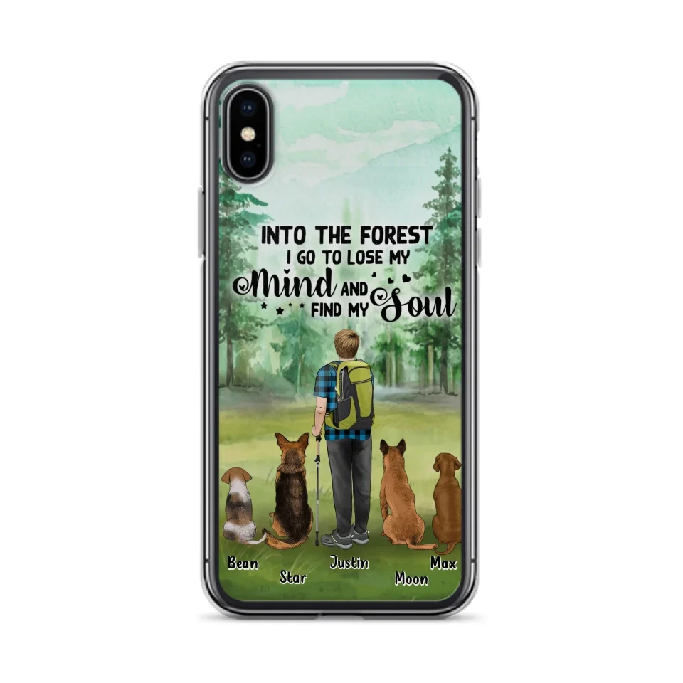 Custom Personalized Solo Trekking Woods  With Pets Phone Case - Upto 4 Pets - Case For iPhone and Samsung - 6CIAJ9