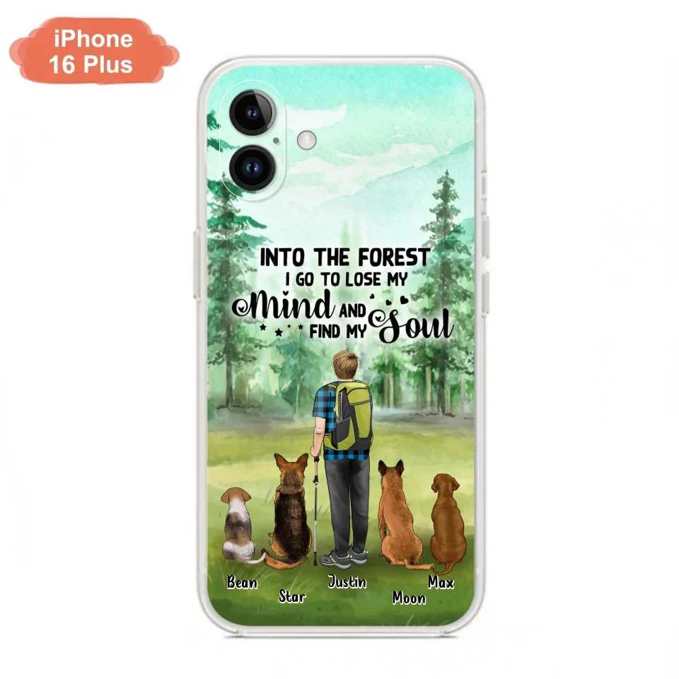 Custom Personalized Solo Trekking Woods  With Pets Phone Case - Upto 4 Pets - Case For iPhone and Samsung - 6CIAJ9