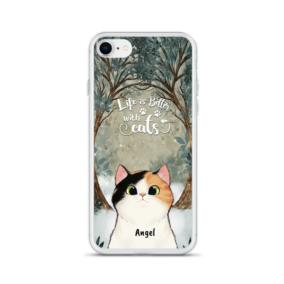 Custom Personalized Cat Phone Case - Best Gift For Cat Lover - Life Is Better With Cats - Phone Case For  iPhone And Samsung