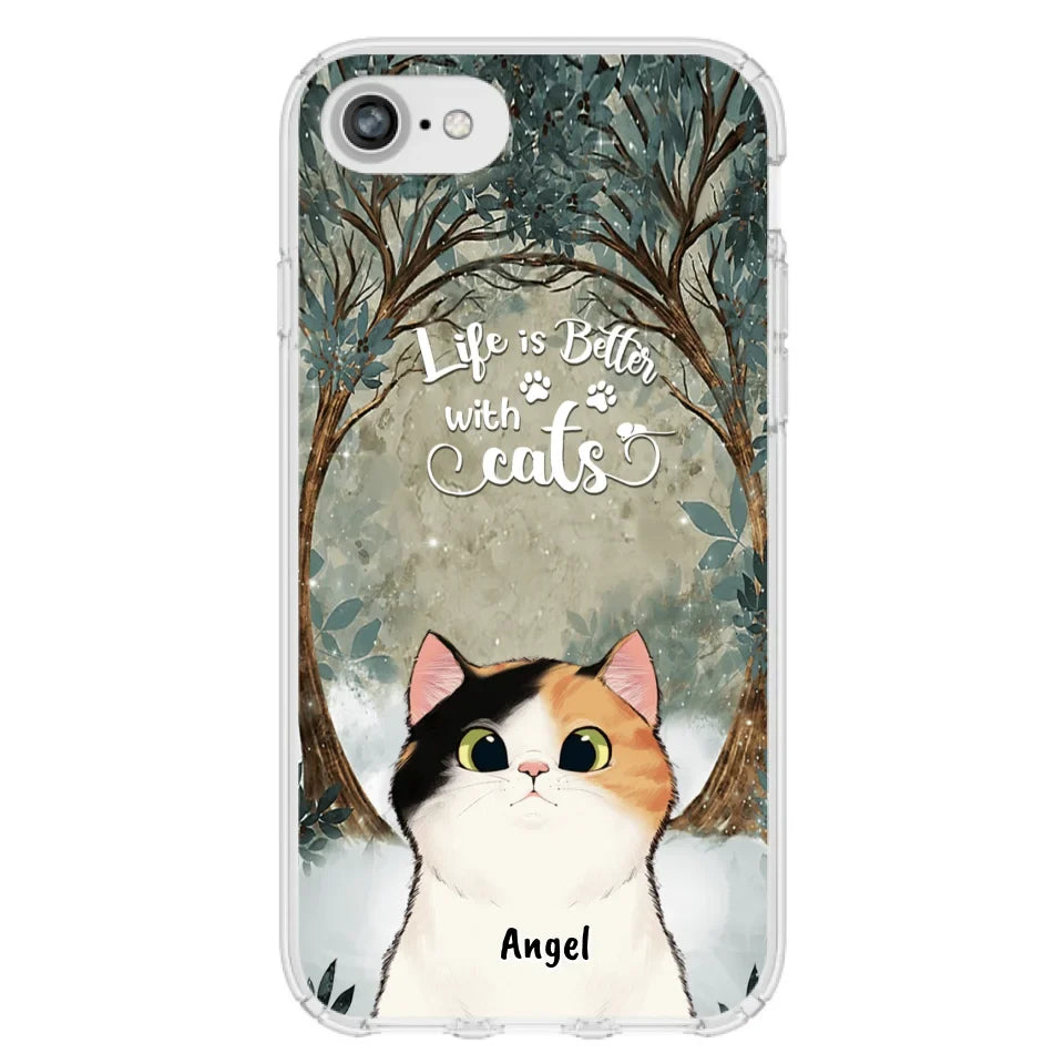 Custom Personalized Cat Phone Case - Best Gift For Cat Lover - Life Is Better With Cats - Phone Case For  iPhone And Samsung
