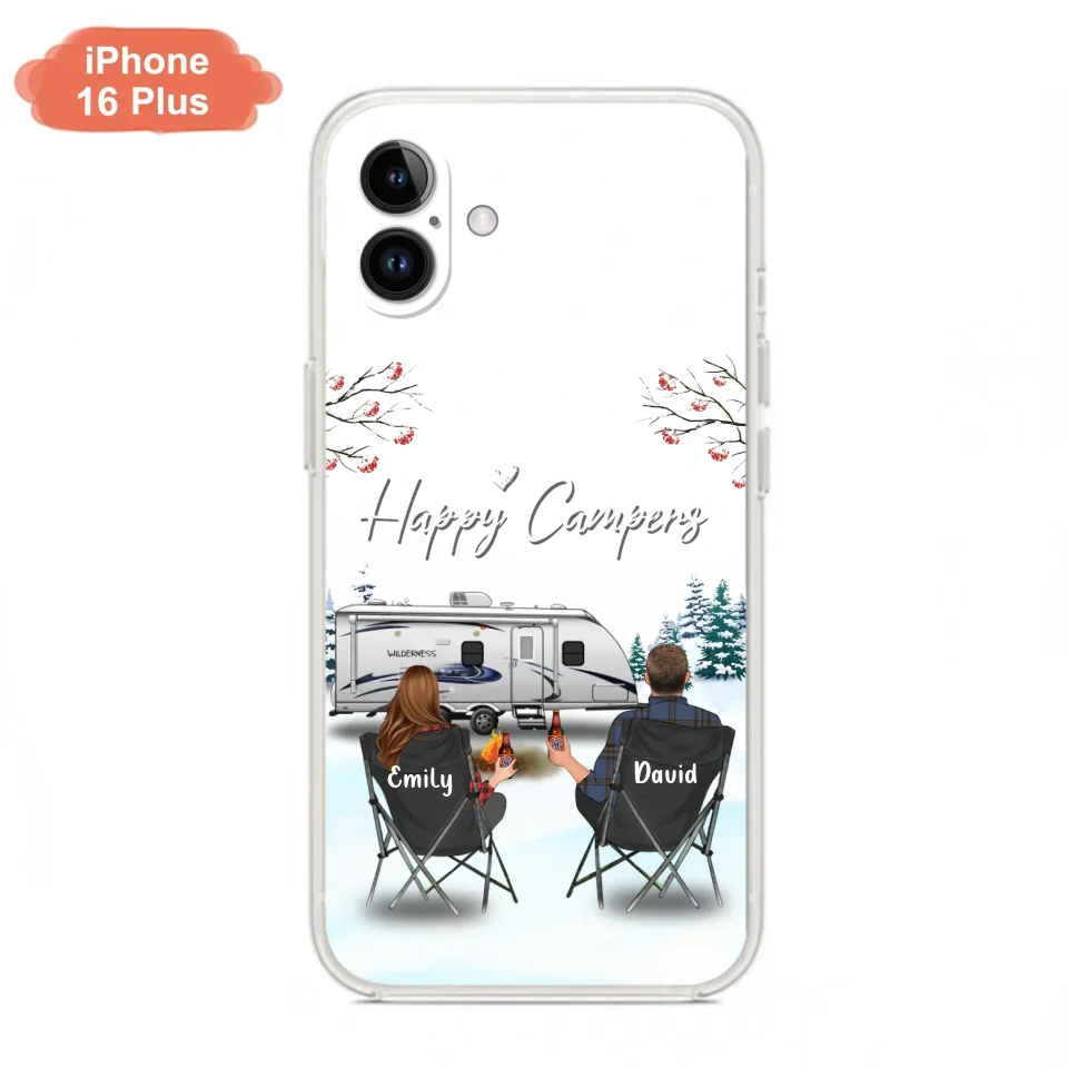 Personalized Camping Phone Case - Gift Idea For Camping Lover/Couple/Family/Friends - Happy Campers - Case For iPhone/Samsung