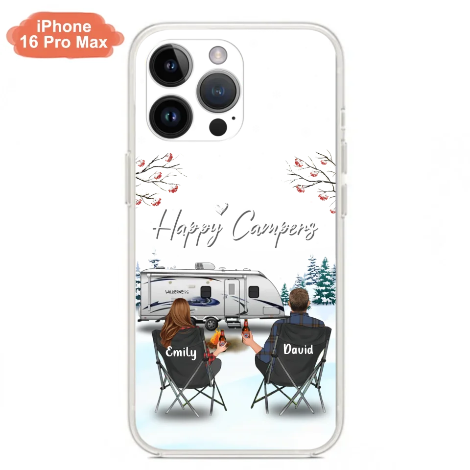 Personalized Camping Phone Case - Gift Idea For Camping Lover/Couple/Family/Friends - Happy Campers - Case For iPhone/Samsung