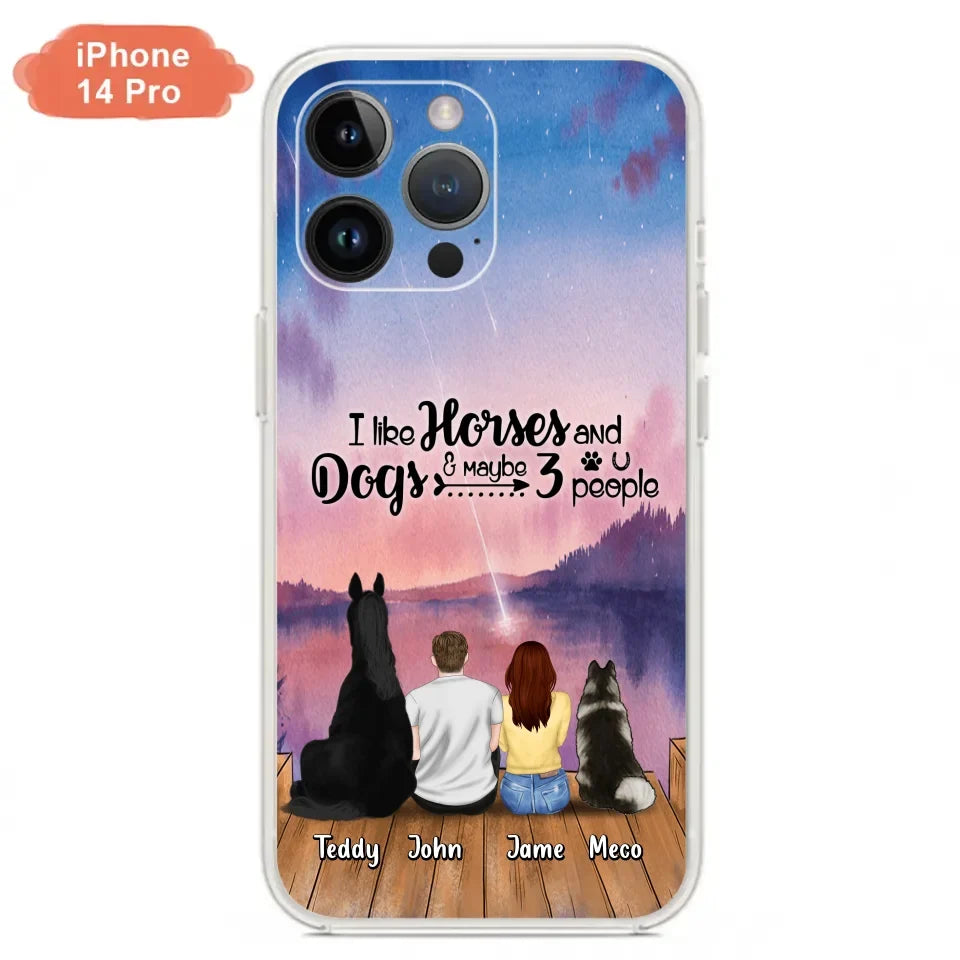 Custom Personalized Parents Horse Dog Phone Case - Upto 3 Pets Forever In My Heart - Case For iPhone And Samsung