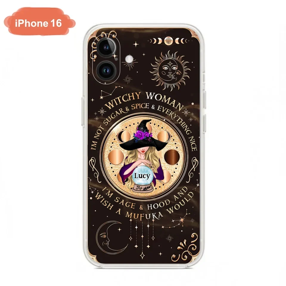 Custom Personalized Witchy Woman Phone Case - Gift Idea For Witch/ Friends/ Birthday/ Halloween Day - I'm Not Sugar & Spice & Everything Nice - Case For iPhone/Samsung