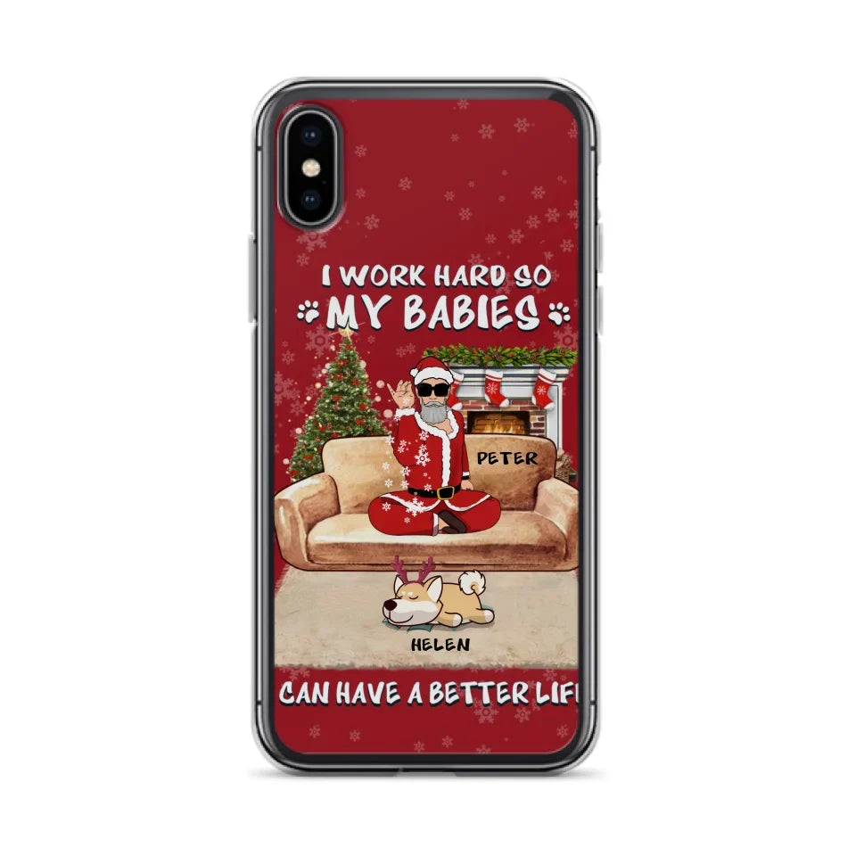 Personalized Christmas Pet Dad Phone Case - Man With Up to 4 Pets - Gift For Cat/Dog Lover - Case For iPhone And Samsung