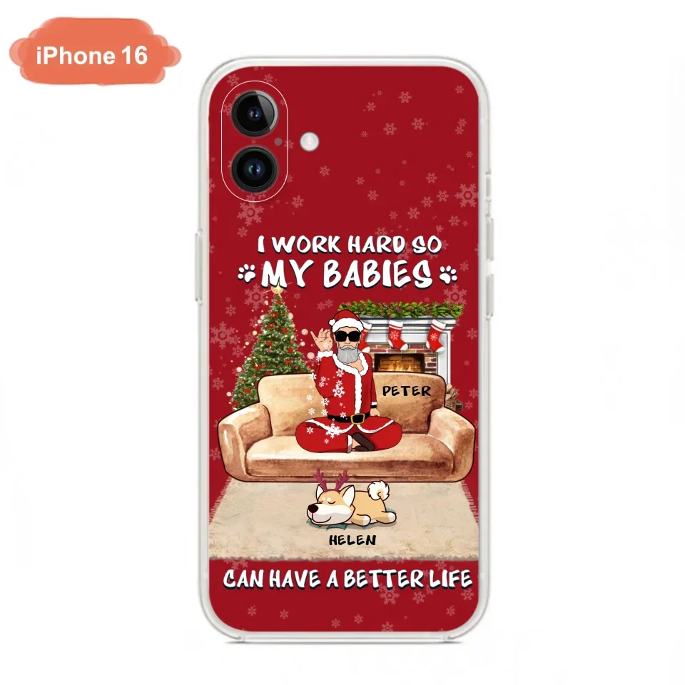 Personalized Christmas Pet Dad Phone Case - Man With Up to 4 Pets - Gift For Cat/Dog Lover - Case For iPhone And Samsung