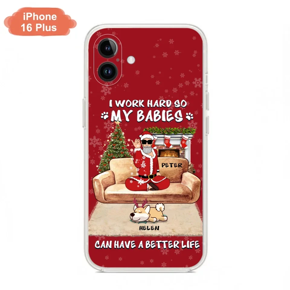 Personalized Christmas Pet Dad Phone Case - Man With Up to 4 Pets - Gift For Cat/Dog Lover - Case For iPhone And Samsung