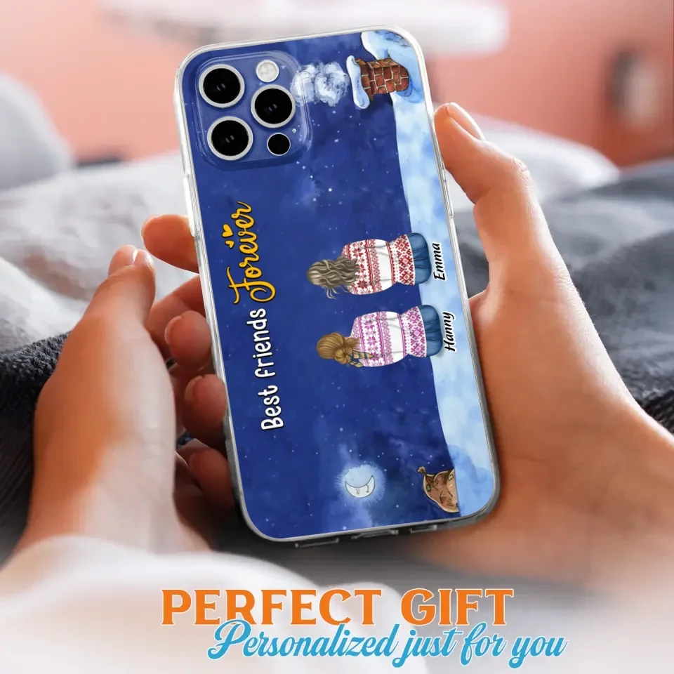 Personalized Christmas Sisters Phone Case - Christmas Gift Idea For Friends/Sisters - Up to 12 People - Best Friends Forever - Case For iPhone And Samsung