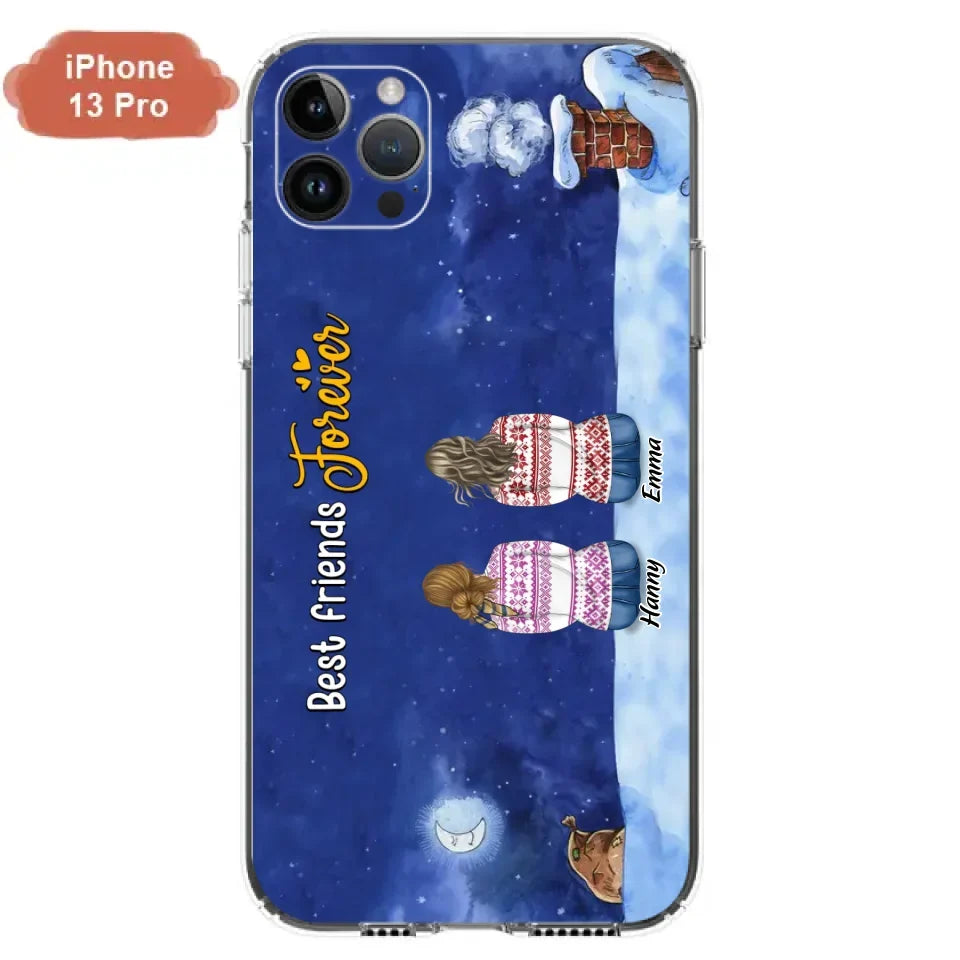 Personalized Christmas Sisters Phone Case - Christmas Gift Idea For Friends/Sisters - Up to 12 People - Best Friends Forever - Case For iPhone And Samsung