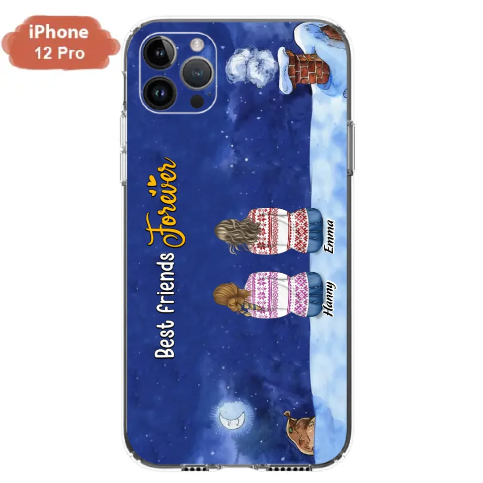 Personalized Christmas Sisters Phone Case - Christmas Gift Idea For Friends/Sisters - Up to 12 People - Best Friends Forever - Case For iPhone And Samsung