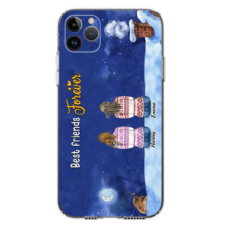 Personalized Christmas Sisters Phone Case - Christmas Gift Idea For Friends/Sisters - Up to 12 People - Best Friends Forever - Case For iPhone And Samsung