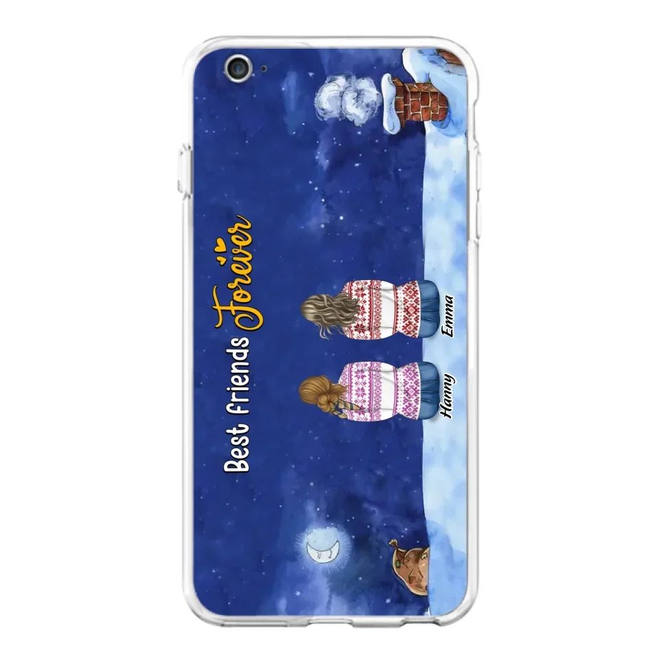 Personalized Christmas Sisters Phone Case - Christmas Gift Idea For Friends/Sisters - Up to 12 People - Best Friends Forever - Case For iPhone And Samsung